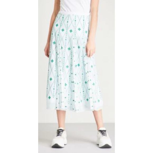 Sandro Green Embroidered Floral Midi Skirt - Picture 6 of 6